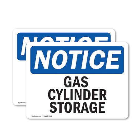 Signmission Gas Cylinder Storage OSHA Notice Sign, Vinyl Decal, 24in W x 18in L, 2PK OS-2PACK-NS-D-1824-L-12993
